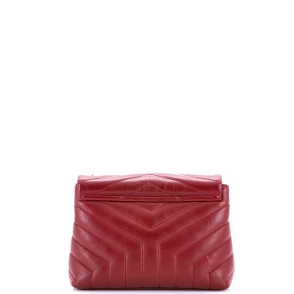 Saint Laurent Loulou Shoulder Bag Matelasse Chevron Leather Small Red - Picture 3 of 6